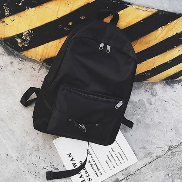Korean version of the pure color contrast color backpack fashion personality bags large capacity waterproof backpack