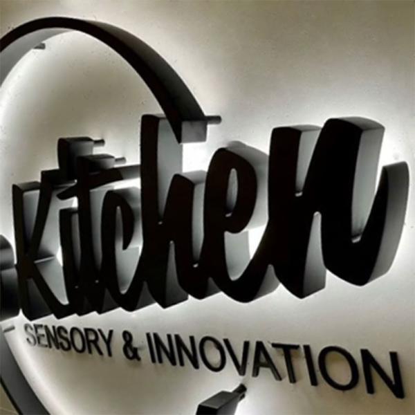 Black Brushed Metal Sign Outdoor Large LED Backlit Letter Sign Company Logo Name 3D for Business Indoor Sale
