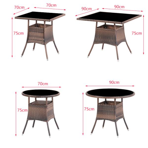 Outdoor Garden Balcony Stackable Armchair and Wicker Dining Table Set for Leisure