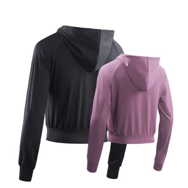 Верхняя часть урожая молнии логотипа изготовителя фабрики OEM изготовленная на заказ с курткой высокой йоги талии Breathable атлетической