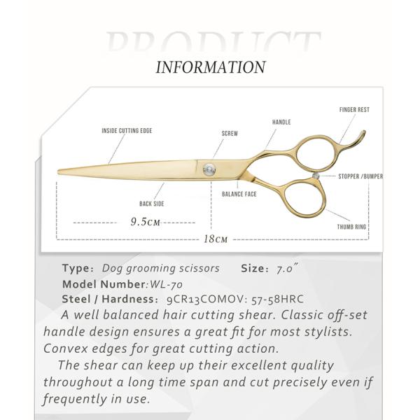 Stainless Steel Pet Grooming Scissors , Stable Dog Grooming Thinning Shears