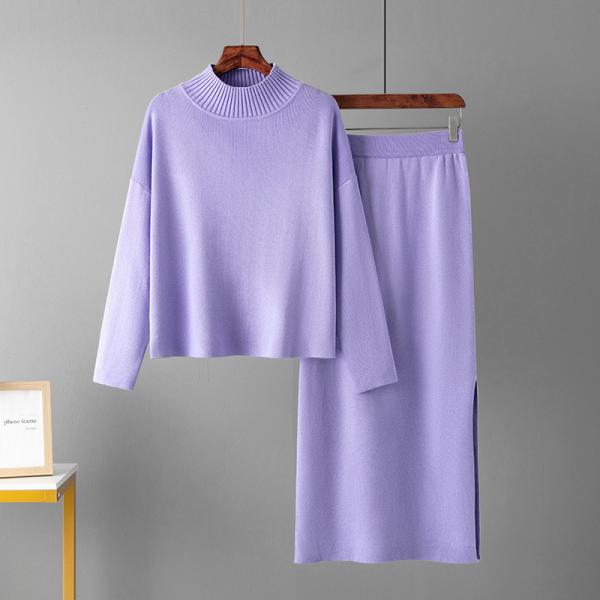 Free Size Ladies Top long sleeve and skirt sweater Knitted Casual Style Perfect for Everyday Wear