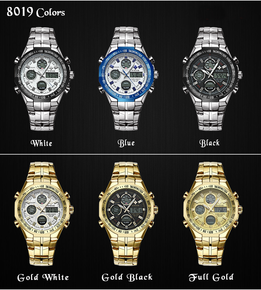 Серебряный 230mm водостойкий сигнал тревоги кварца цифров Gents цифровых часов 3BAR