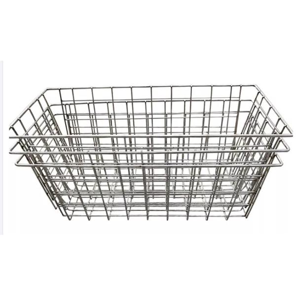 Black Metal 2.5mm Wire Mesh Storage Baskets Kitchen Bathroom Living Room