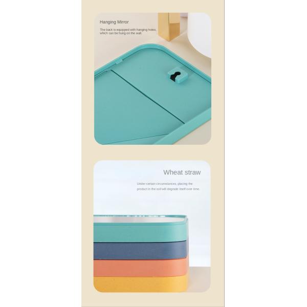 Fashion Design Plastic Glass Mirror Portable Desktop Vanity Compact Makeup for Desk