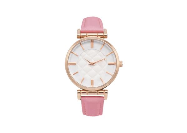 Female Analog Stainless Steel Ladies Quartz Timepieces Leather Strap