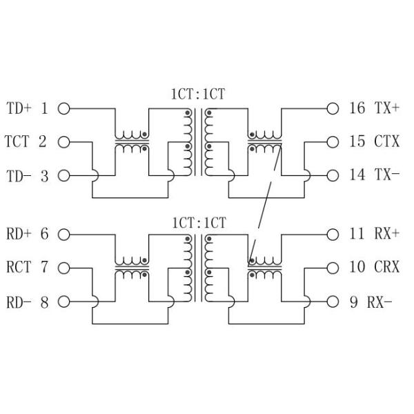 000-7421-30 pernos magnéticos de los transformadores LP41640NL XFRMR 10/100B-TX 16 de la red