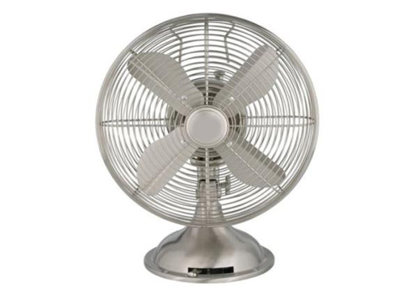 Electric 12 Inch Metal Desk Fan Three Speed Oscillating Personal Antique Nickel