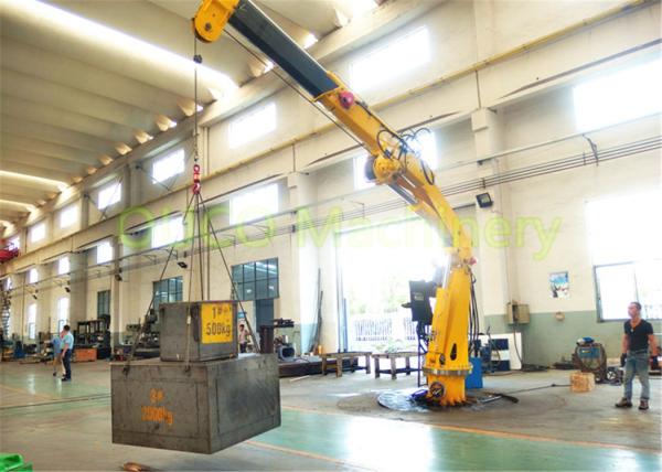4t8m Electric Knuckle Telescopic Pedestal Mounted Ship Crane