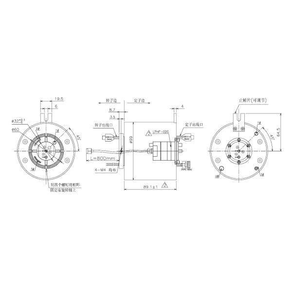 Hybrid Slip Ring Transferring HF, USB and Ethernet Signal with Solid Shaft