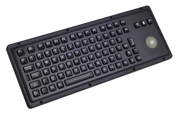 IP65 85 fecha o teclado industrial preto à prova de explosões com trackball retroiluminado