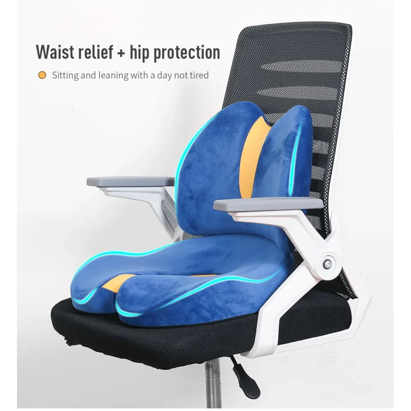 2 in 1 Memory Foam Seat Cushion with Back Support Cushion 35.2X41X9.5cm / 38.6x27x10cm