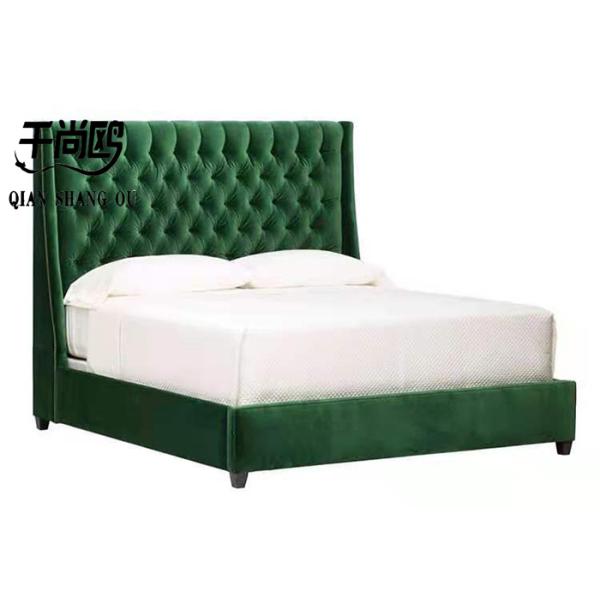 Contemporary Button Platform Tufted Bed Queen Size Gas Lift Storage Bed