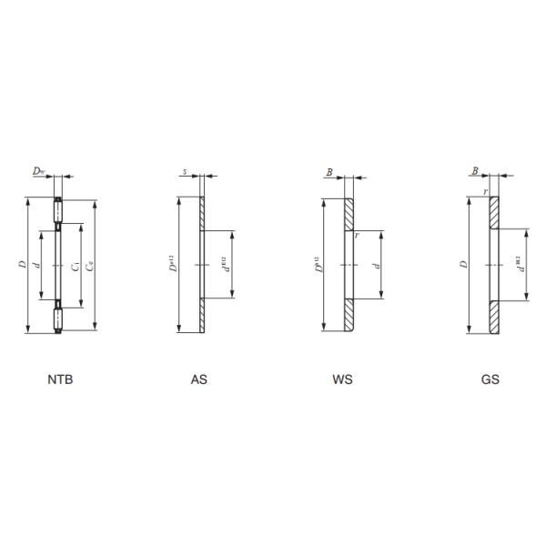 Подшипник ролика иглы NTB 1730 толкнутый с шайбой и наружным кольцом 17x30x2mm