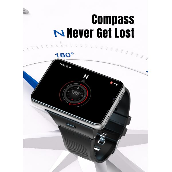 4G 5G Smart Watch with 2.88 Inch Round Touch Screen Heart Rate Monitor and GPS Positioning
