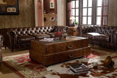 Wooden Legs With Wheels Soft Kingston Chesterfield Leather Sofa By Handwork Craft