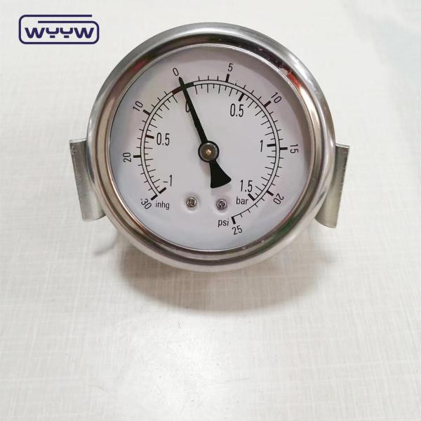 ss304 tomada hidráulica 1/4 bsp 2,5 axial líquido preenchido de pinça manômetro de pressão