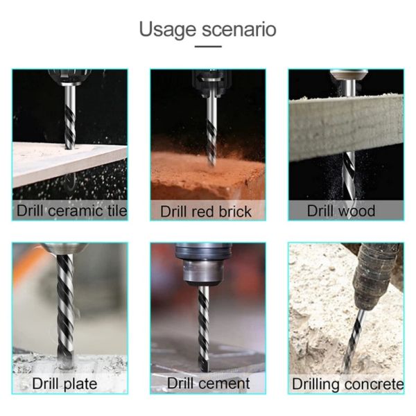 Milled Flutes Masonry Bit DIN8039 8mm Concrete Drill Bit Tungsten Carbide 1 4
