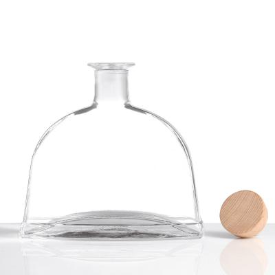 Sealing Type Thick Bottom Flat Whisky Bottles for Cosmetics Industry Glass Material