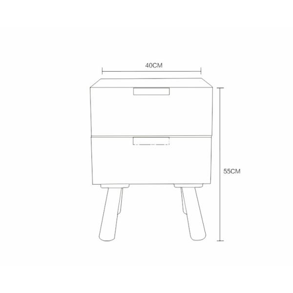 Home Furniture 2 Drawers Oak Night Stand Wooden Bedside Tables