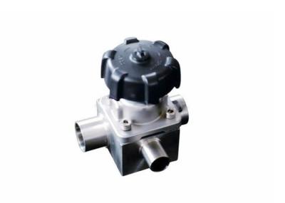 Welded Ends Sanitary Three Way Diaphragm Valve  1'' To 4'' 10 Bar Max Pressure