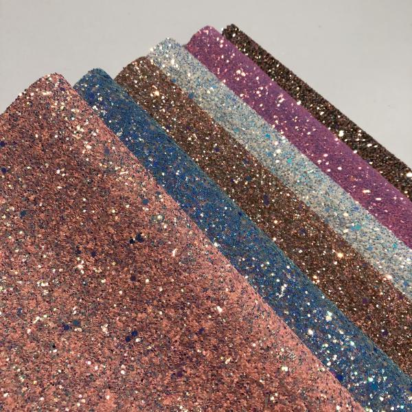 1.2mm 54/55' Fireproof PU Leather Sparkle Glitter Fabric