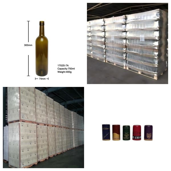 Modern Bordeaux Empty Glass Bottles 750ml Screw Top For Ready To Drink Wine 400g 1702S-7A