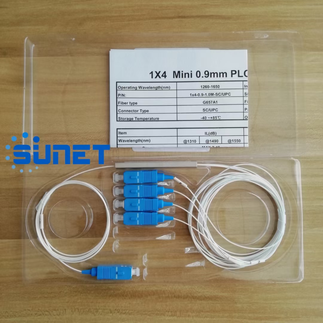 ВОЛОКНА ТРУБКИ SC UPC/APC ОДИНОЧНОГО РЕЖИМА 1X4 SPLITTER PLC СТАЛЬНОГО ОПТИЧЕСКИ