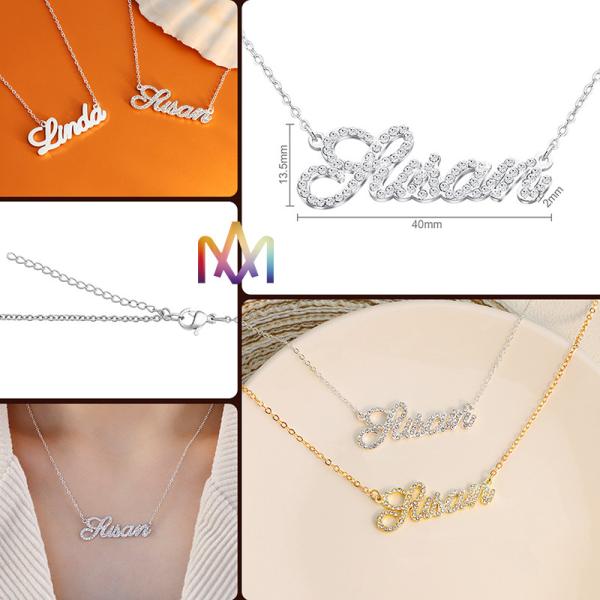 Ожерелье имени SS304L сверкная с элегантным шкентелем Nameplate