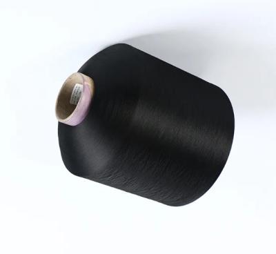 100% FDY Bright 150D Diamond Yarn Black Polyester Textured Yarn For Label