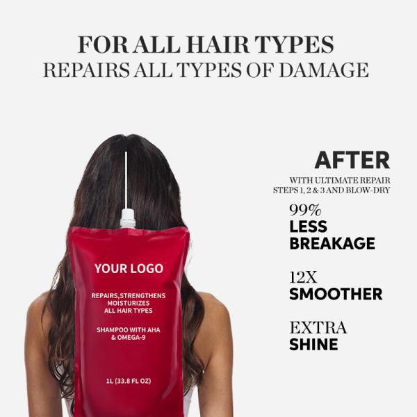 AHA Omega-9 profesionales de reparación de champú para reparación de cabello dañado