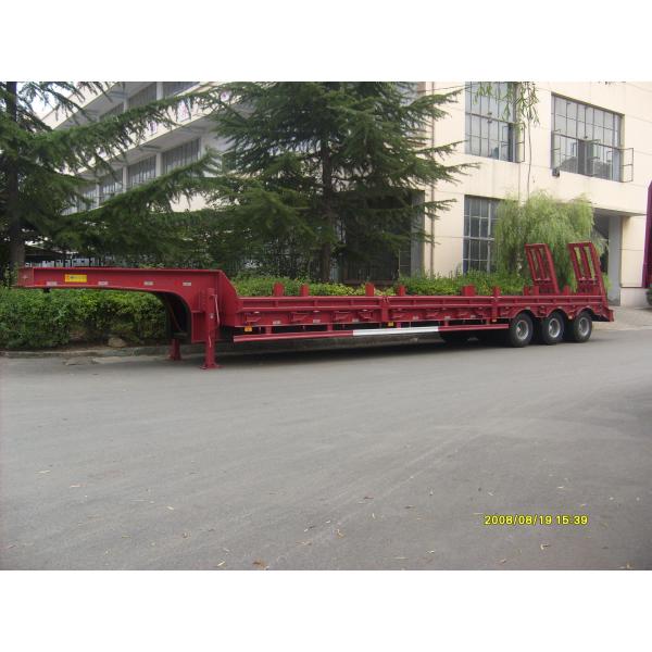 Heavy Duty 60 Tons Low Bed Truck Trailer , Platform Semi Trailer For Excavator Transportation