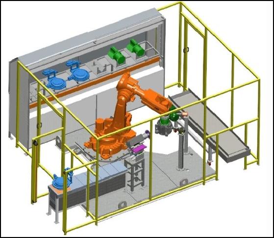 Máquina de pulido y rectificado automatizada ABB para acabado de metales