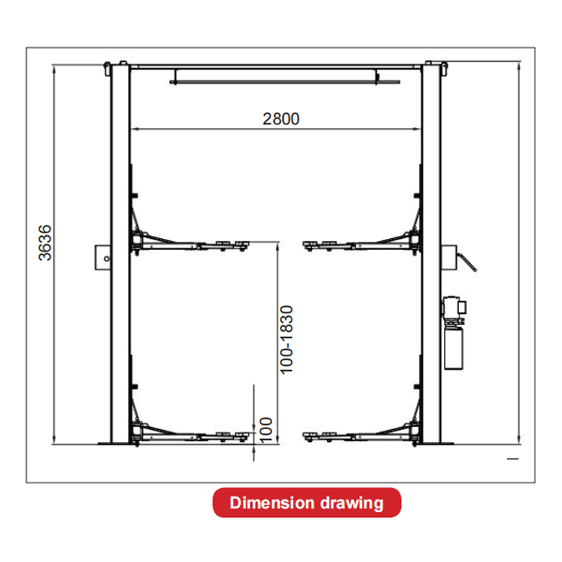 4000kg Capacity Hydraulic Lift with Two Post Design for Sedan SUV and Pickup Truck