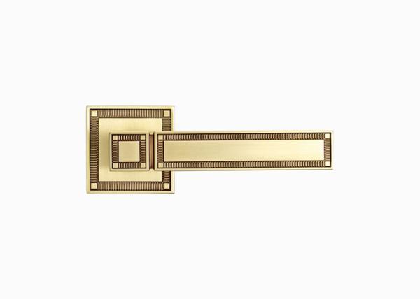 Chinese Style Gold Luxury Interior Door Handles , Double Wood Door Lever Set
