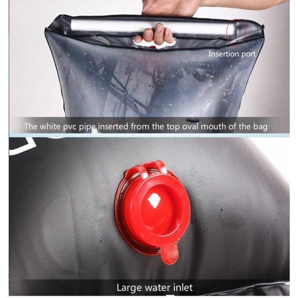 20L Outdoor Portable PVC Solar Shower Heated Water Bag for Travel Beach Camping