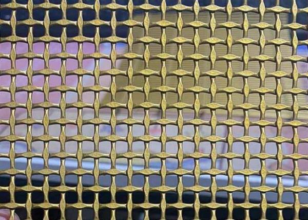 Copper Brass Decorative Stainless Steel Wire Mesh Customized Size Crimped