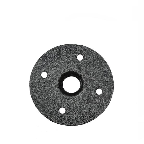 Black Four Holes Malleable Iron Floor Flange For Home Decoration