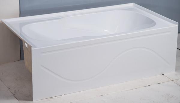 cUPC apron cheap acrylic bathtub 3 sides tile flange 4mm pure acrylic sheet