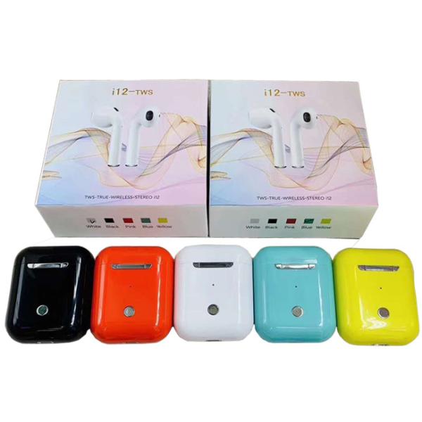 300mAh Battery TWS Bluetooth Earphone I12 Wireless Earphone Colorful Super Bass