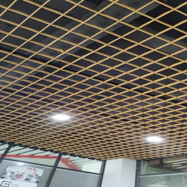 100x100 Metal Ceiling Tiles Grille Spacing Aluminum Cell Building Ceiling Decoration