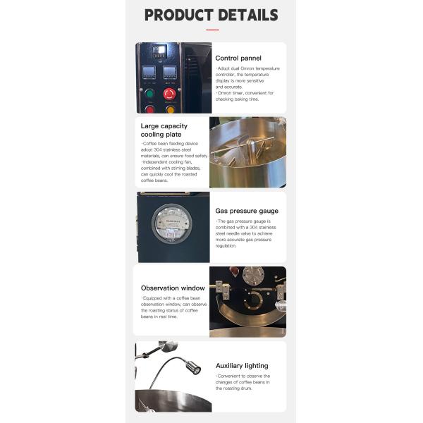 Máquina de tostador de café de 6 kg tostador de granos de café para el comercio / tienda