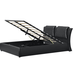 Многофункциональная черная полная величина кровати хранения подъема газа PU кожаная