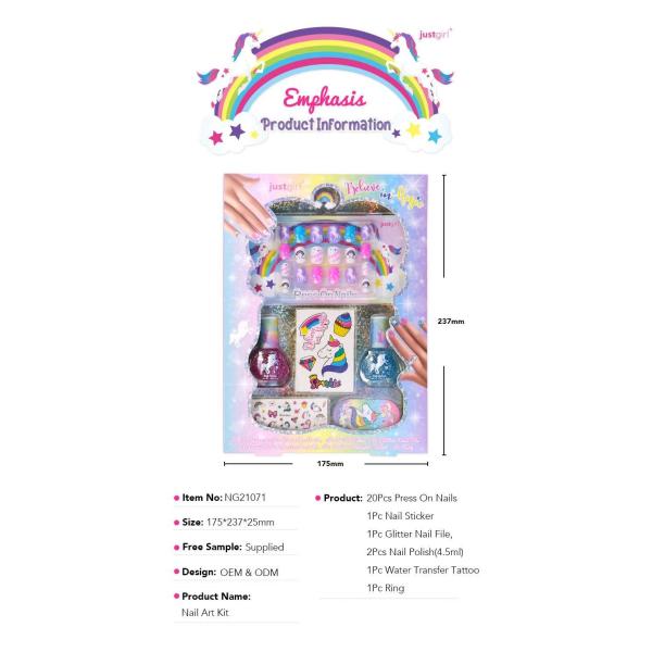 Non Toxic Formula Kids DIY Nail Art Kit Compact Play House Beauty Toy