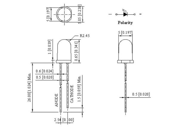 5mm DIP infrared emitting diode Round lamp led 850nm infrared led for camera and video