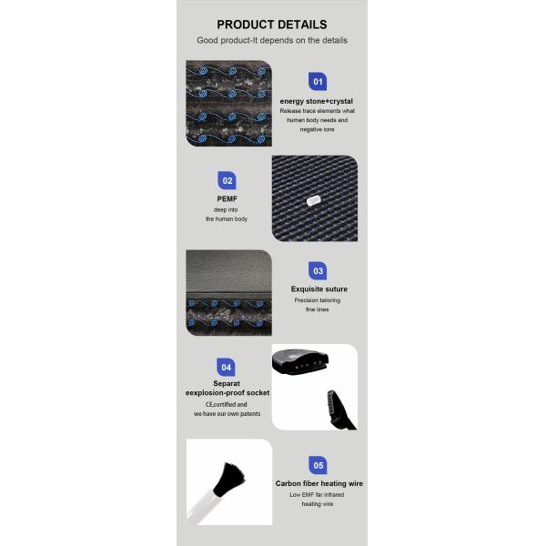 Crystal Jade Far Infrared Heating Mat PEMF Pad For Pain Relief 110V-240V