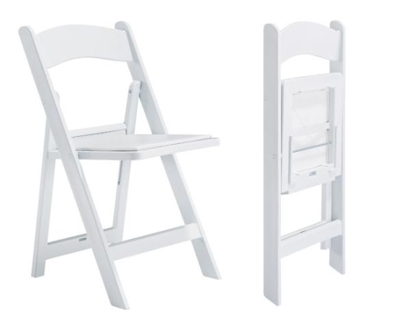 Square Outdoor Folding Chairs Wedding Party Wimbledon Garden White Resin Chairs