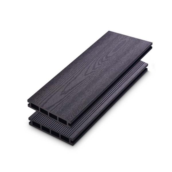 Fireproof Wood Plastic Flooring Outdoor Co - Extruded Circular Hole Walkway Balcony Panel 140x25mm