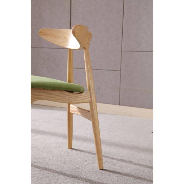 Nordic Design Ash Wooden Upholstered Modern Fabric Dining Chair