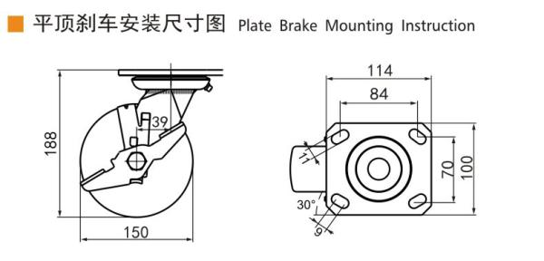 EDL 6 Inch Stainless Steel Caster Wheel Built For Heavy Duty Use With TPA 420kg Load S716P-25